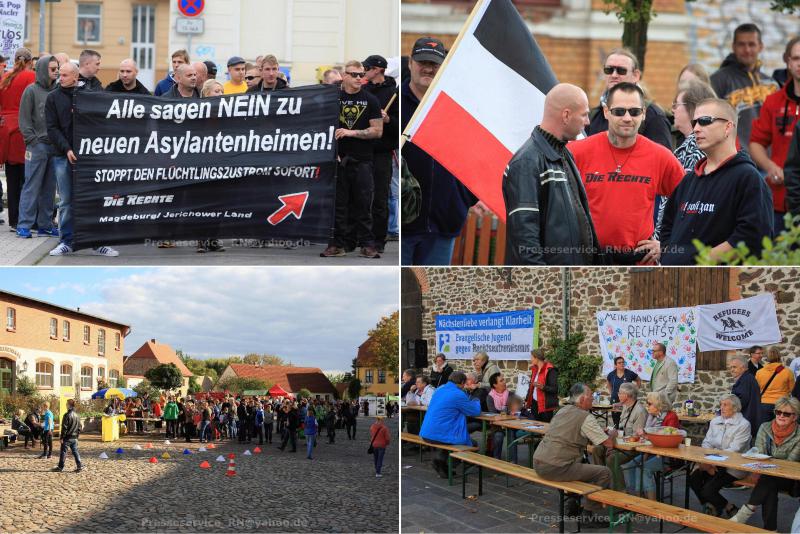 Buntes Bürgerfest und Aufmarsch von "DIE RECHTE"