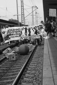 Gleisbesetzung in Freiburg