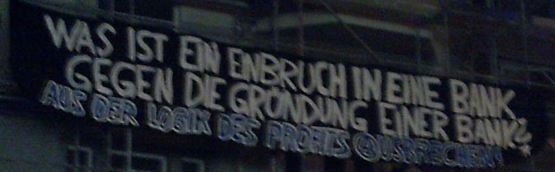 Was ist ein Einbruch in eine Bank gegen die Gründung einer Bank?