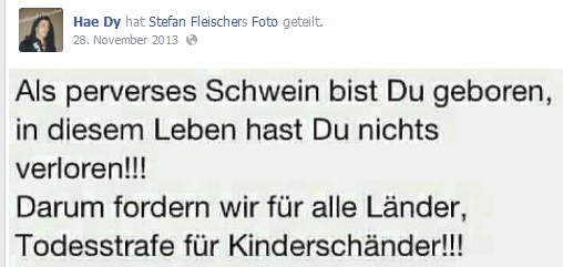 Below, Daniel Todesstrafe für Kinderschänder