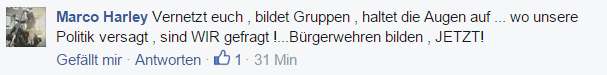 Marco Olbrich ruft auf Facebook zur Gründung von Bürgerwehren auf