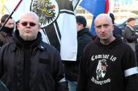 Robin van Opstal und Arris de Bruin,als Ordner auf der NVU Demonstrationin Apeldoorn am 27.1.2007