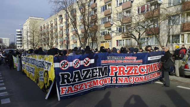 Antifa-Demo in Warschau im Rahmen der Unabhängigkeits-Feierlichkeiten