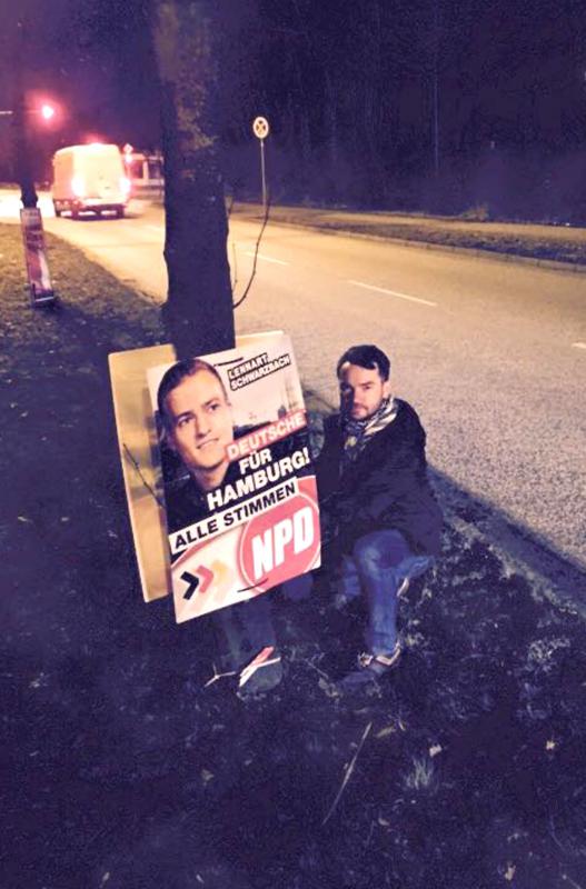 Fiedler im Wahlkampf zur Hamburger Bürgerschaftswahl (Foto gepostet am 11.2.2015)