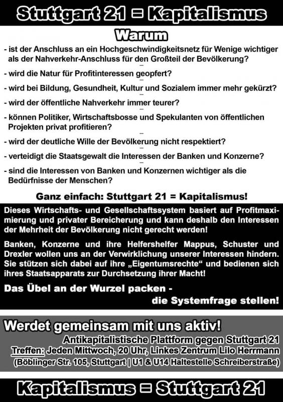 Flyer der Antikapitalistischen Plattform