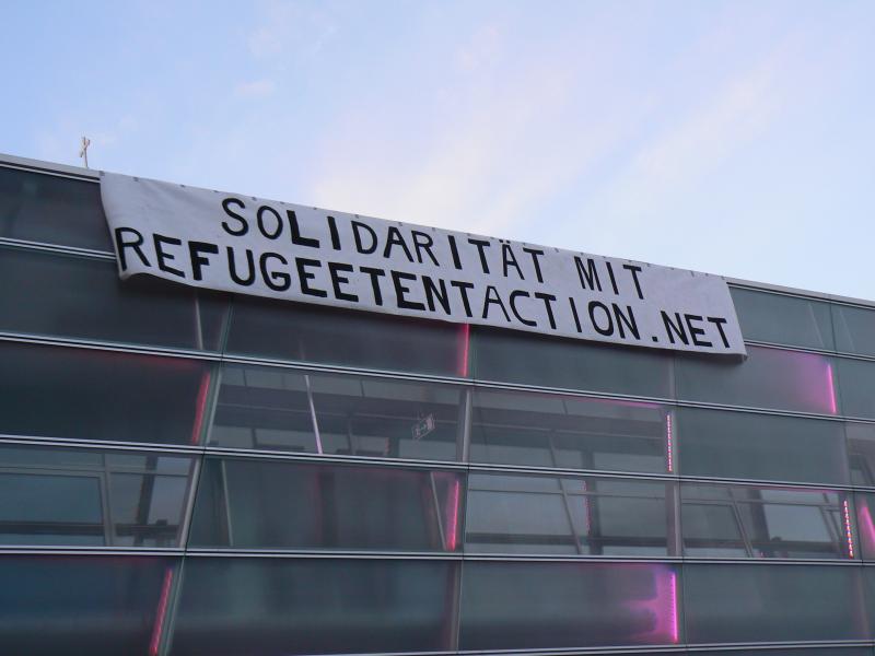 Soliaktionen für die Proteste von Flüchtlingen