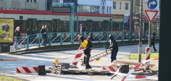 Materialblockade in Köln