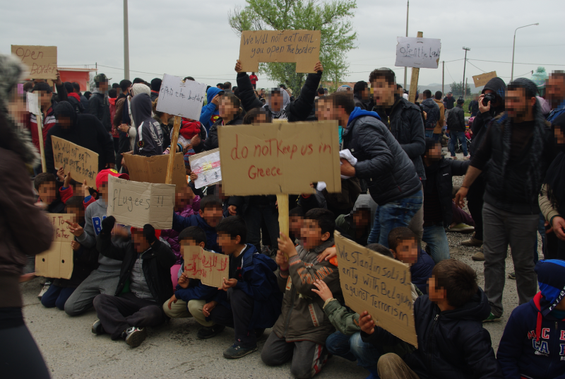 Proteste und Blockaden bei Idomeni