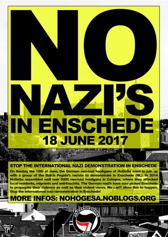 Enschede #Ens1806 Hogesa-Aufmarsch am 18.06.17 stoppen!