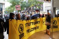 Demonstration in Stuttgart gegen Pelz