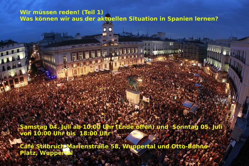 Veranstaltung "Wir müssen reden! 04. und 05. Juli 2015 jeweils an 10:00 Uhr, Café Stil Bruch, Marienstr 58 in Wuppertal.