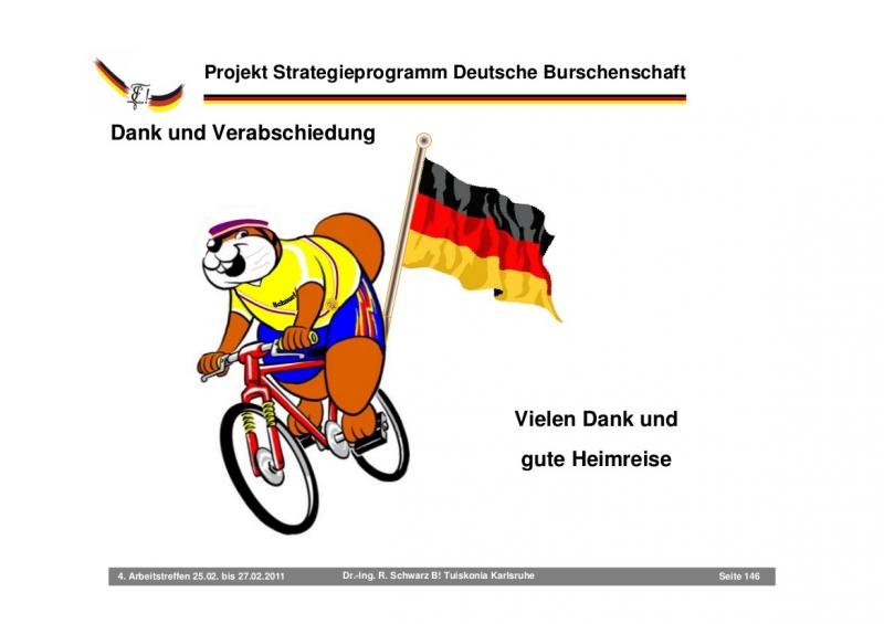 Projekt Strategieprogramm Deutsche Burschenschaft - Dank und Verabschiedung