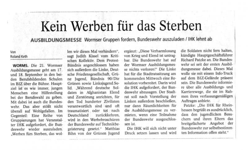 WZ-Artikel vom 27.08.