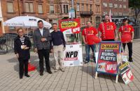 Wahlkampf im mai 2014 in Mannheim: Helga Koch, Jan Jaeschke, NN, NN, Christian Hehl, Silvio Waldheim