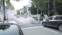 Straßenblockade Landshuter Straße in Regensburg