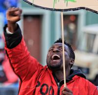 Refugees protestierten gegen die EU-Asylpolitik und Rassismus