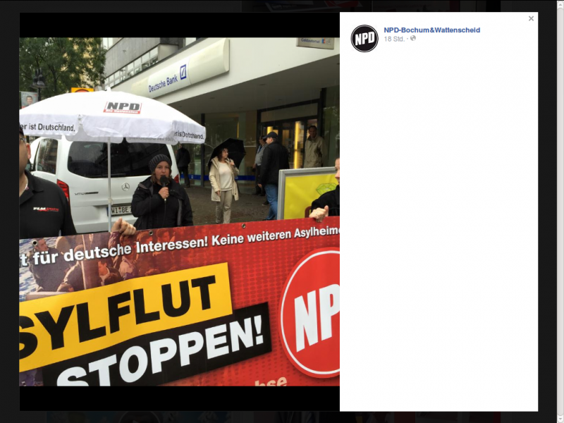 Screenshot - NPD-Wahlstand am 1.9.2015 in Bochum