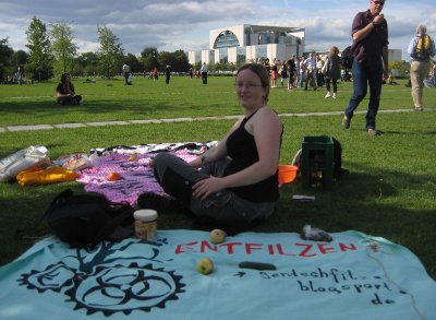 11. September 2009 Berlin: Demonstration gegen Agrogentechnik am Forschungsministerium Picknick