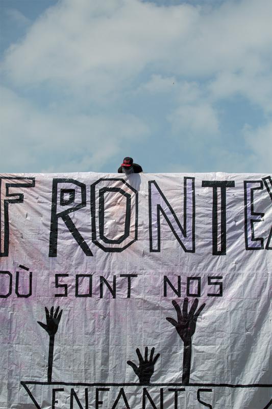 Großformatiges Banner am Europäischen Museum.