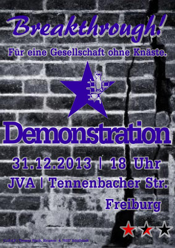 Breakthrough - Silvesterdemo in Freiburg - Flyer Vorderseite