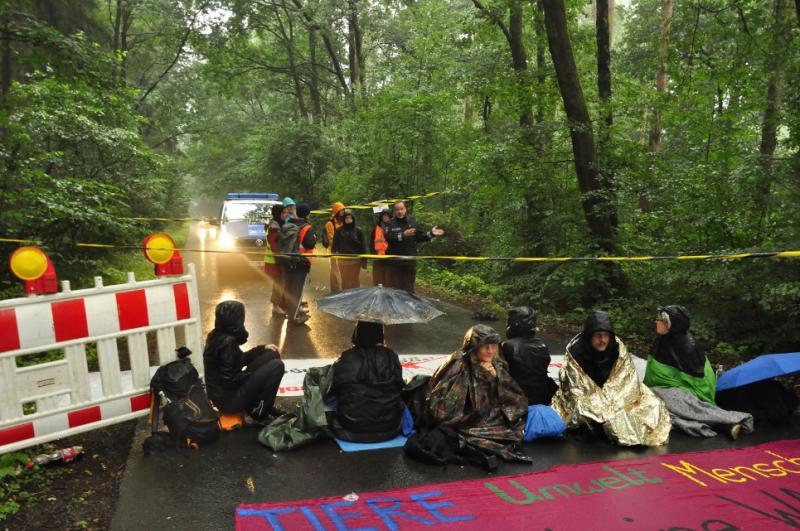 Blockade bei Schlachtfabrik