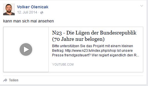 "Seit 70 Jahren nur belogen"Auch N23 gehört zu Ivo Sasek.