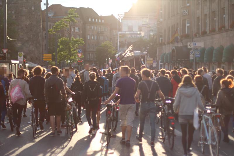 Demonstration am Hauptbahnhof