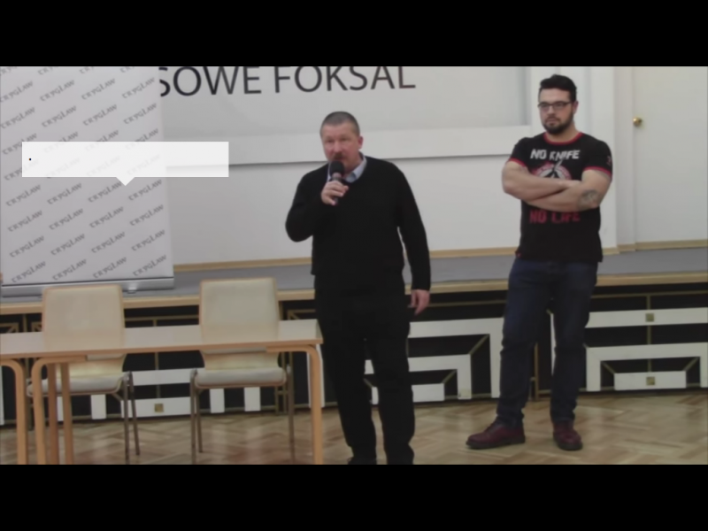 Tomasz Szczepański, der Führer von Niklot, auf der Warschauer Konferenz am 10.11.2016