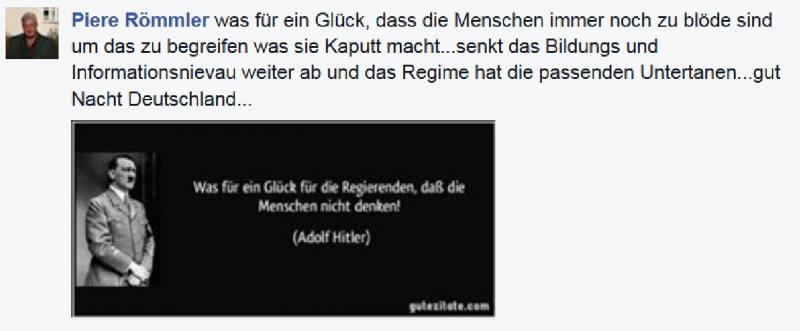 Reichsbürger Piere Römmler zitiert Adolf Hitler