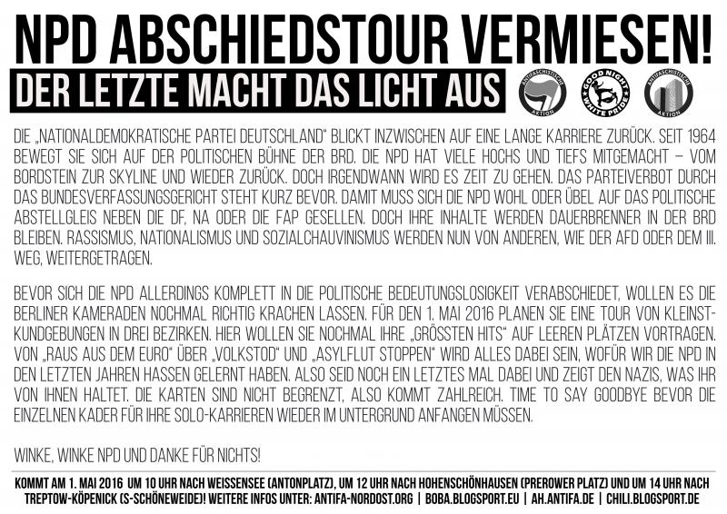 NPD Abschiedstour - Flyer Rueckseite