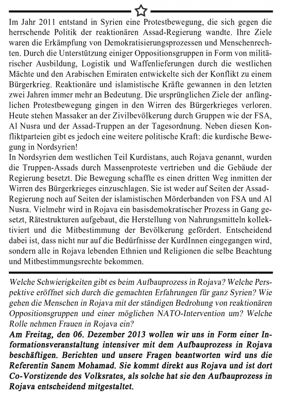 Infoveranstaltung zu Rojava