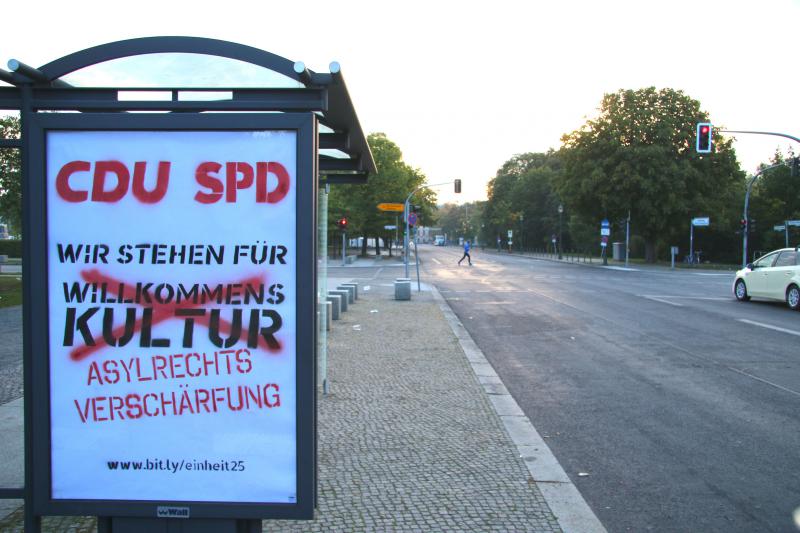 Adbusting vor dem Bundestag