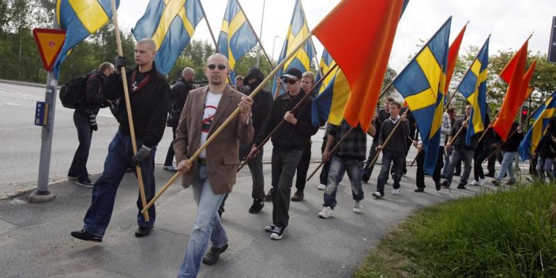 Aufmarsch von schwedischen Rechten in Gothenburg im Jahre 2011 Foto: reuters