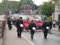 Nass und erschöpft aber glücklich zurück am Sterkrader Bahnhof 