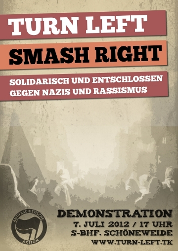 Antifa Demo am 7 Juli 2012 in Berlin Schöneweide