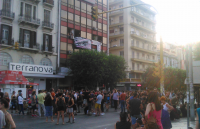 Solidarität-Demonstration auf der Egnatia vor dem SYRIZA-Büro in Thessaloniki