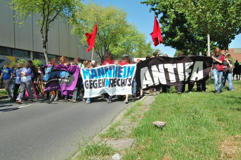 auf dem Weg nach Neckarau zur Blockade