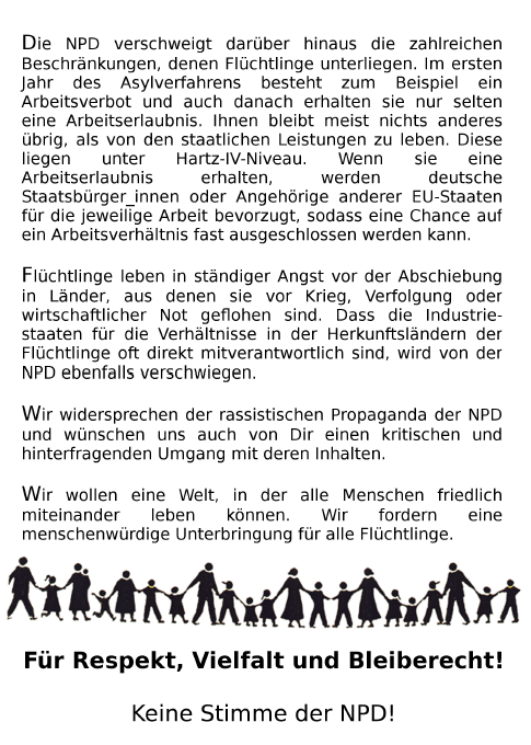 Rückseite - Pro Bleiberecht Flyer 