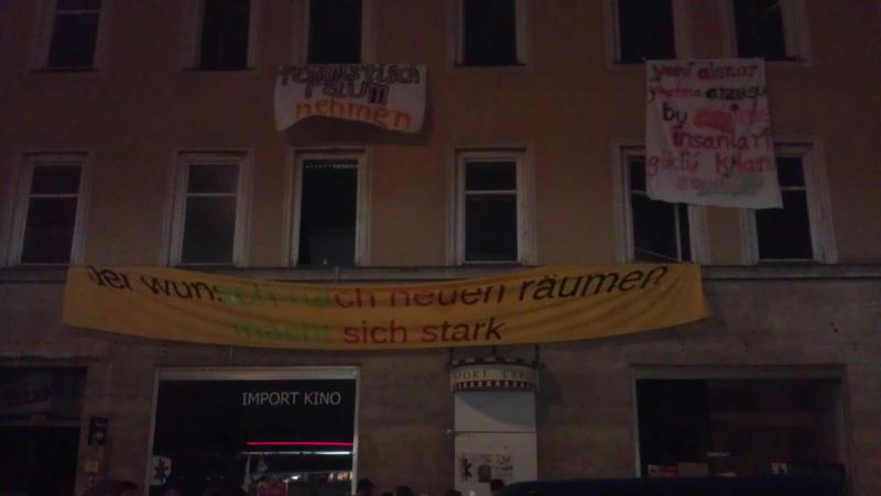 Front des besetzten Hauses an der Goethestraße 30