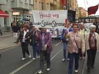 WBA Demo mit Stille Straße vorneweg