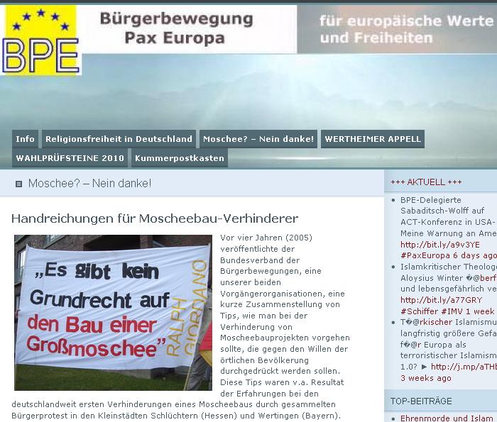 Screenshot vom BPE-Blog