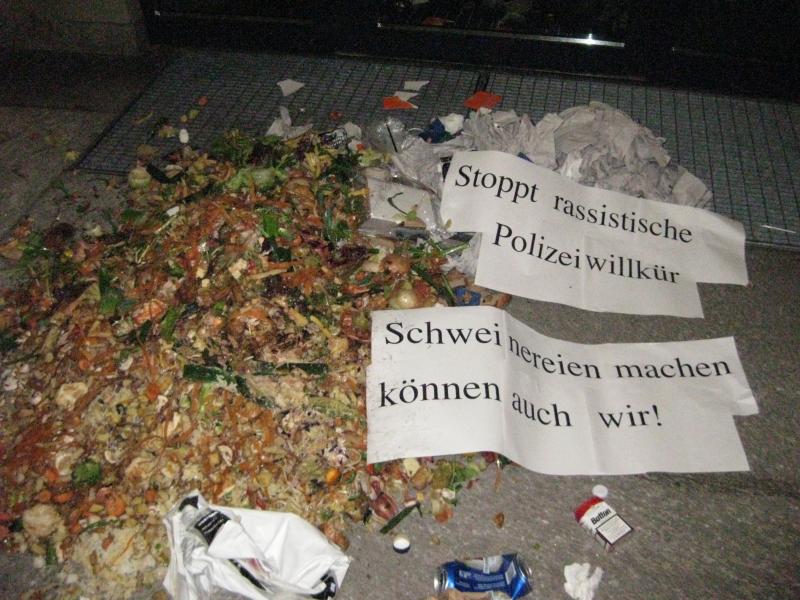 Schweinereien machen können auch wir - Stoppt rassistische Polizeiwillkür