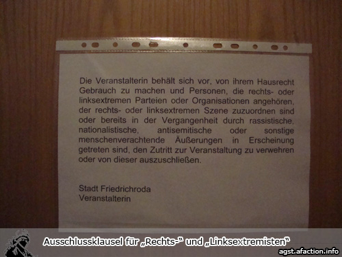 Friedrichroda: Antifa-Bündnis stört &amp; kritisiert Vortrag des Verfassungsschutz - 1