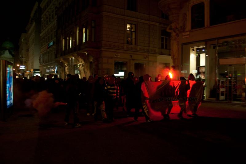 Spontandemo am Vorabend