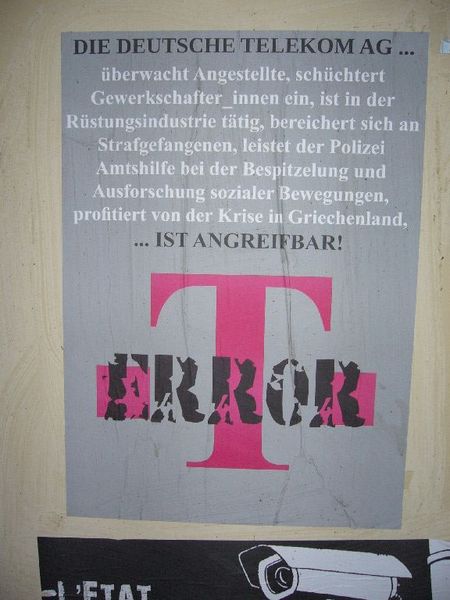 Plakat mit Aufschrift