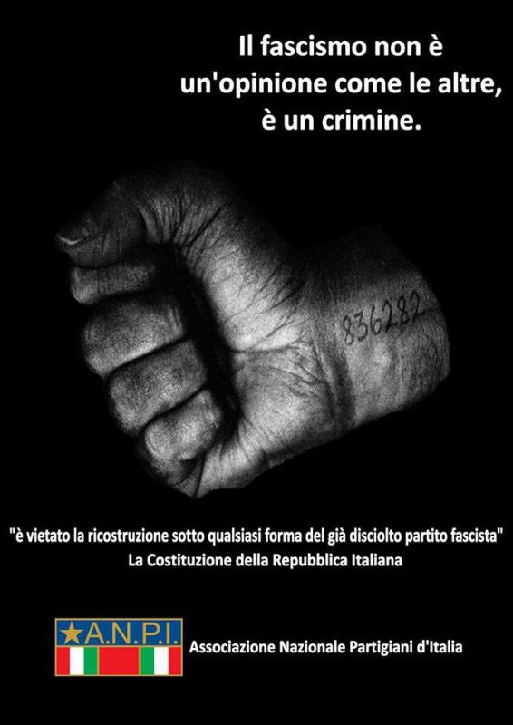 "Il fascismo non è un'opinione, è un crimine."