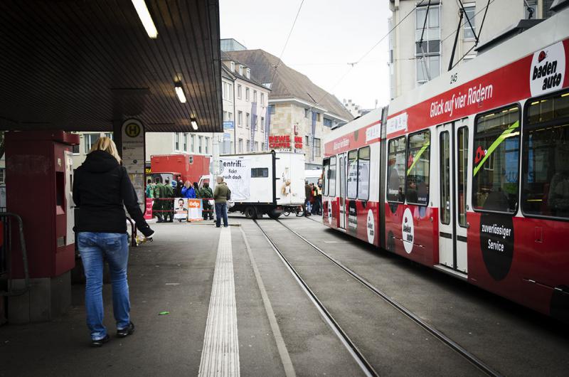 Aufgrund einer Demonstration in der Innenstadt...