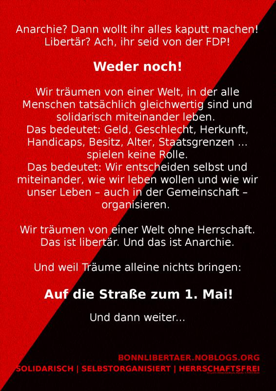 [Bonn] Kommt zur libertären 1. Mai Demo!  (+FLTI*-Block) 2