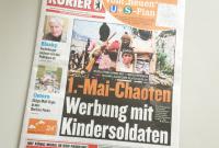 Werbung mit Kindersoldaten im Berliner Kurier