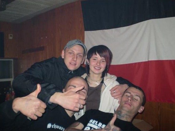 Kevin Panke, Sindarella Löffler und Rene Porolla (ehemaliger Gitarrist bei der Naziband "Haftbefehl")